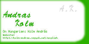 andras kolm business card